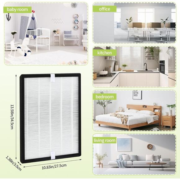 2 Pack KJ190L Filter Replacement Compatible with MOOKA KJ190L Air Purifier for H - Picture 3 of 7